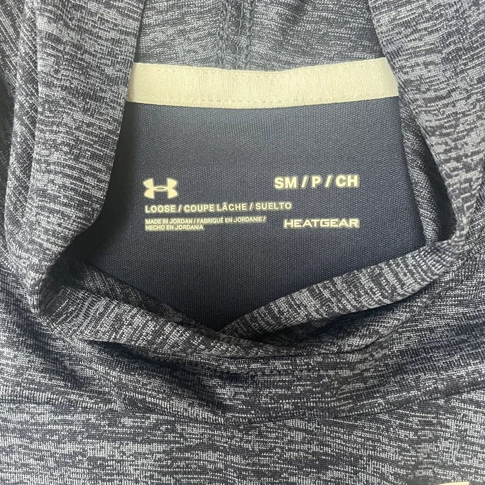 Under Armour Shirt Mens Small Blue Heat Gear Loose Fit Lightweight Hoodie